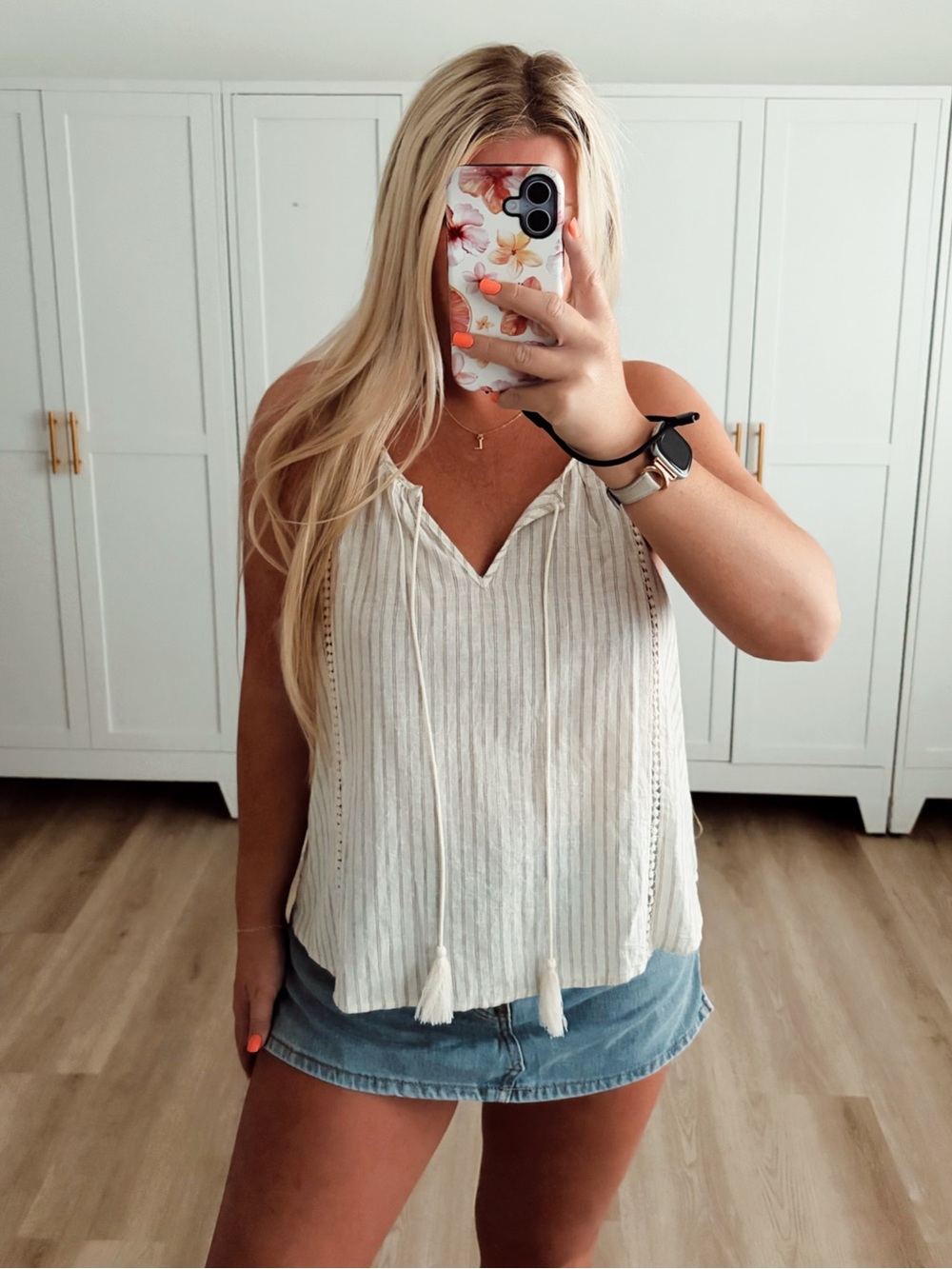 Boho beachy white crochet tank top